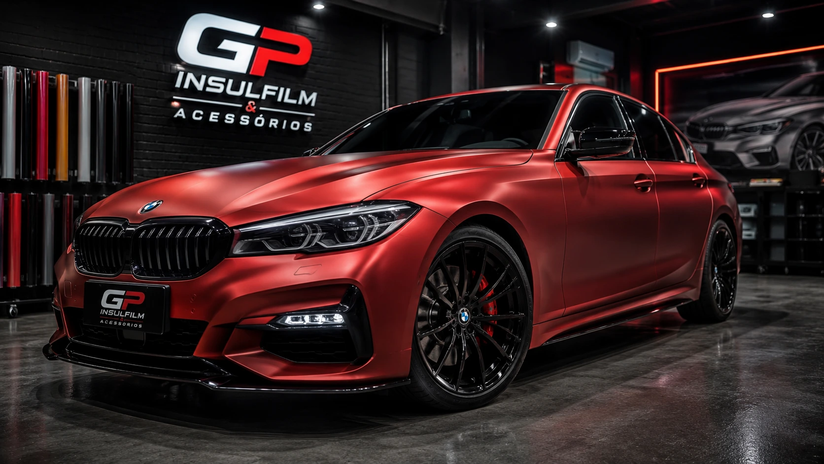 Envelopamento automotivo em vermelho - GP Insulfilm & Acessórios